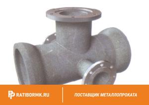 Крест раструб-фланец с пожарной подставкой ППКРФ250х200