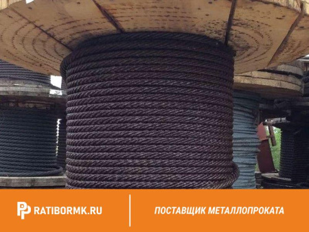 Канат стальной 30,5 мм ГОСТ 3077-80 ЛК-О 6х19(1+9+9)+1