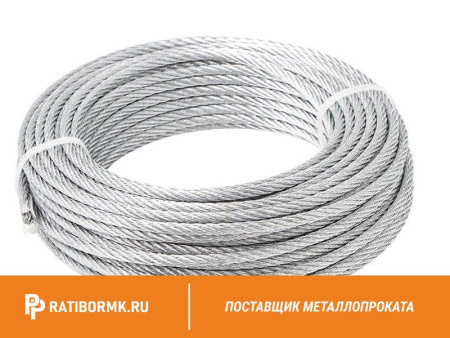Канат стальной 7,6 мм ГОСТ 3071-88 ТК 6х37(1+6+12+18)+1