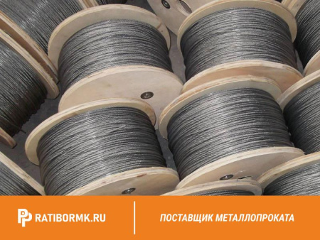 Канат стальной 1 мм ГОСТ 3063 ТК 1х19 (1+6+12)