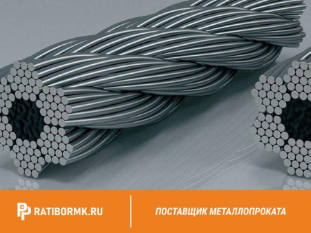 Канат стальной 43,5 мм ГОСТ 3077-80 ЛК-О 6х19(1+9+9)+1
