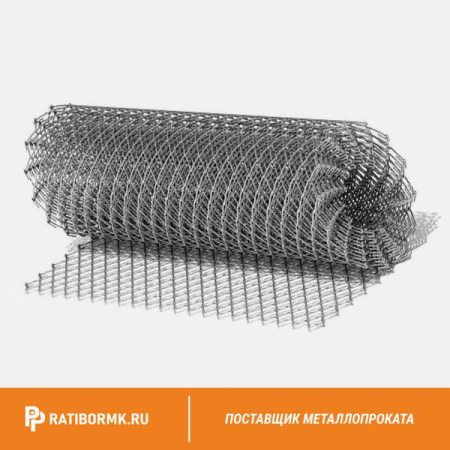 Сетка Рабица оцинкованная 10х10х1,6 мм в рулоне 1,5х10 м