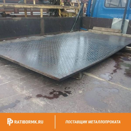 Лист нержавеющий рифлёный 2,0х1250х2500 мм 2В AISI 304 чечевица