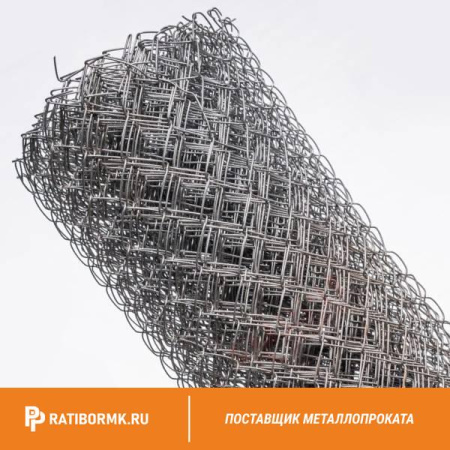 Сетка Рабица оцинкованная 30х30х2 мм в рулоне 1,5х10 м